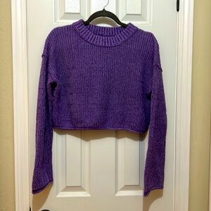 Beautiful purple knit crop sweater - size Small
